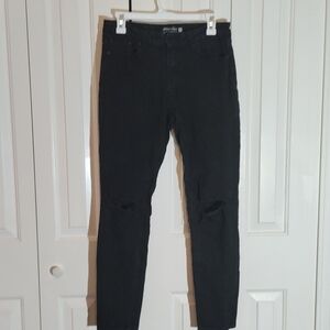 Blue Age Denim black destructed jeans size 11 leggings jeggings